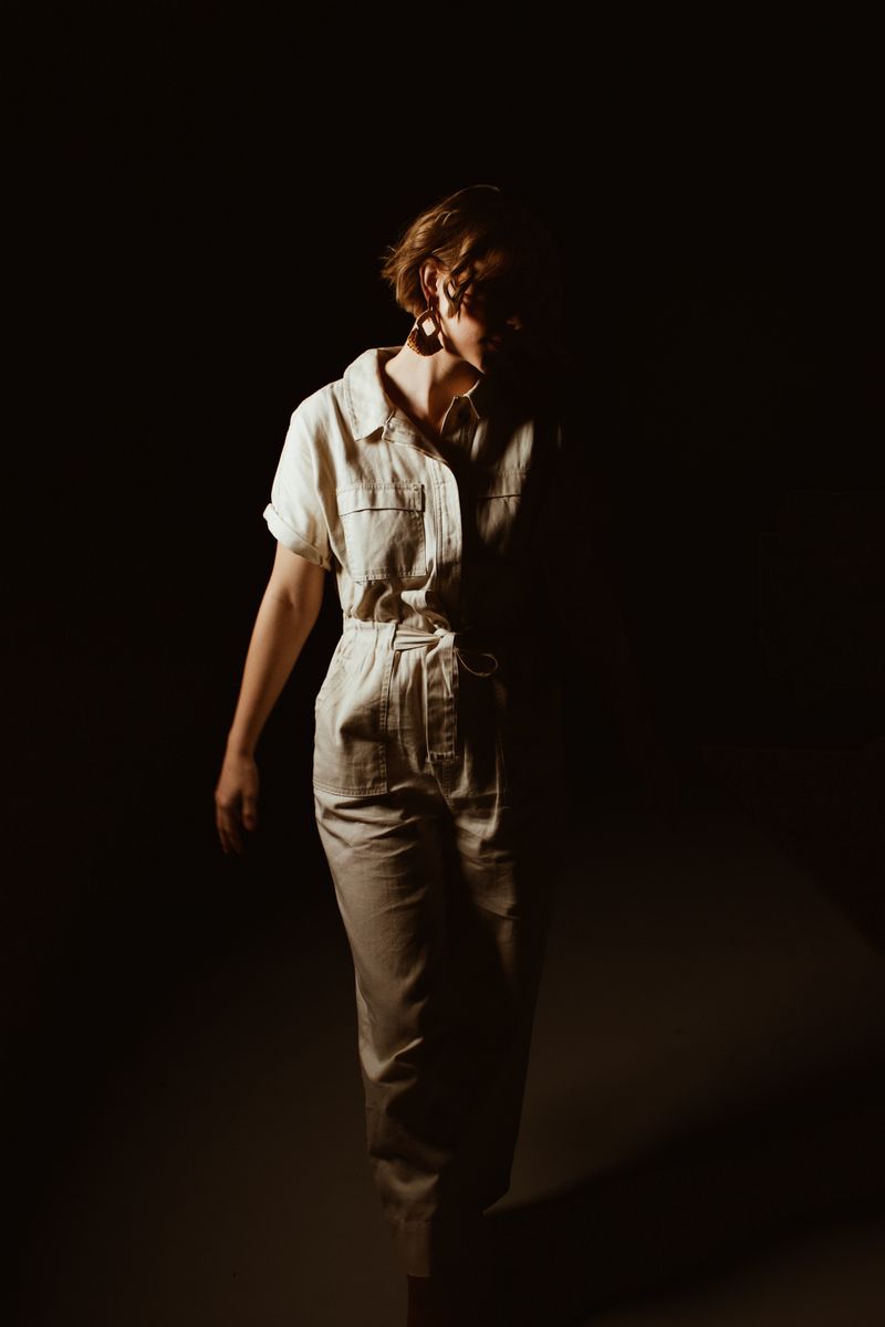 Portrait with dramatic lighting and shadow