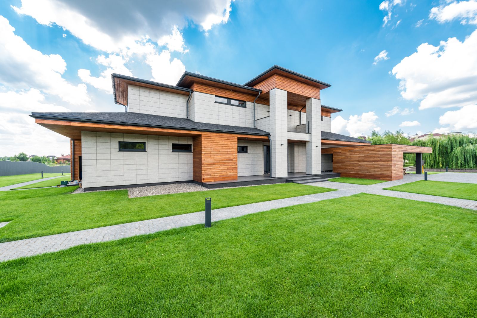 Courtyard of a modern residential house